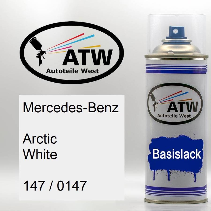 Mercedes-Benz, Arctic White, 147 / 0147: 400ml Sprühdose, von ATW Autoteile West.